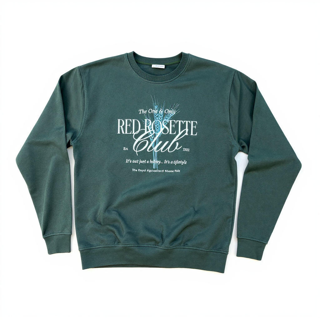 The Red Rosette Crewneck Sweatshirt Forest Green