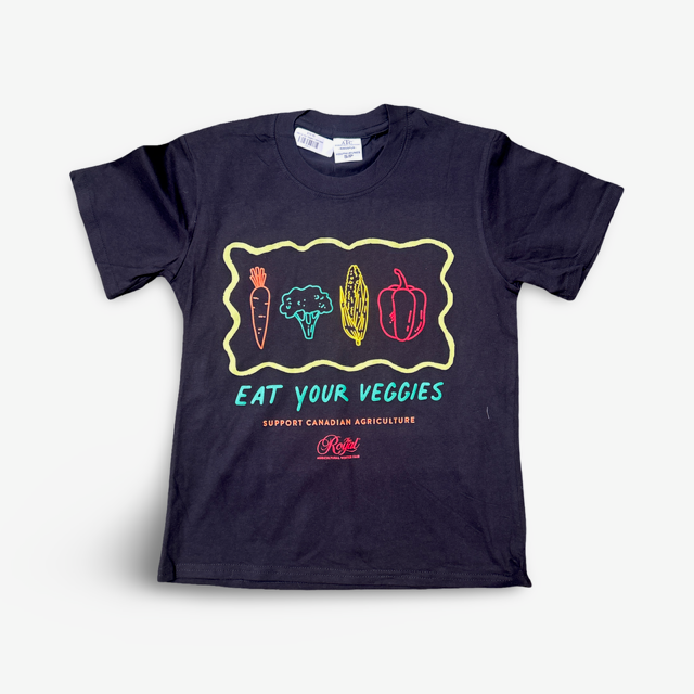 Kids Eat Your Veggies T-Shirt Black