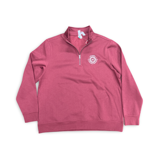 The Royal Unisex Varsity Half Zip Sweatshirt Burgundy