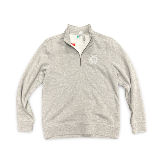 The Royal Unisex Varsity Half Zip Sweatshirt Grey