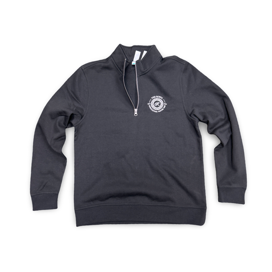 The Royal Unisex Varsity Half Zip Sweatshirt Black