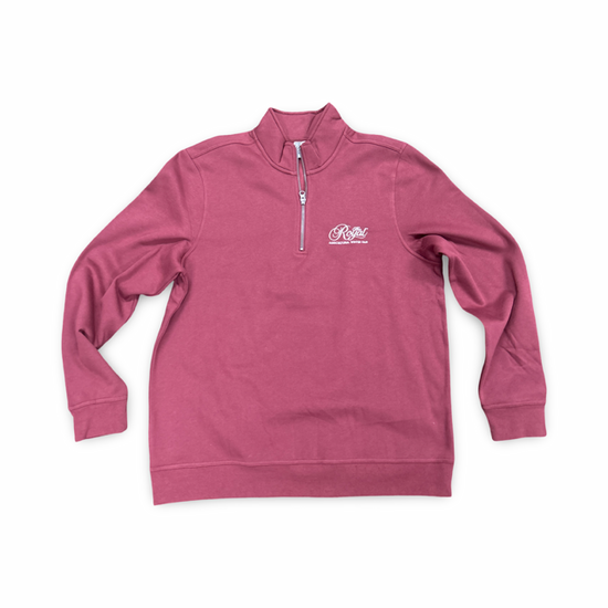 The Royal Unisex Half Zip Sweatshirt Burgundy