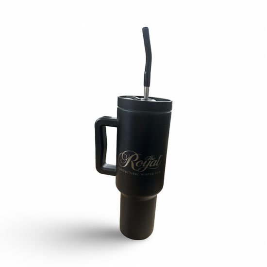 The Royal Travel Mug with Straw Black