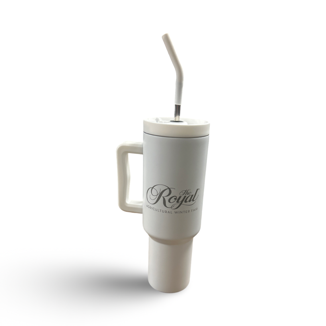 The Royal Travel Mug with Straw White