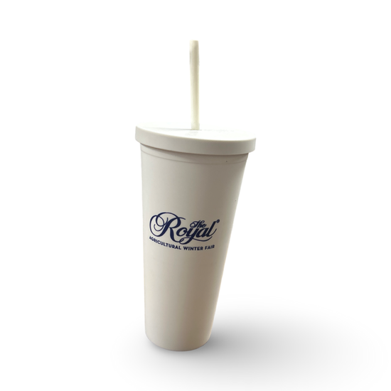 The Royal 24OZ Cup with Straw White