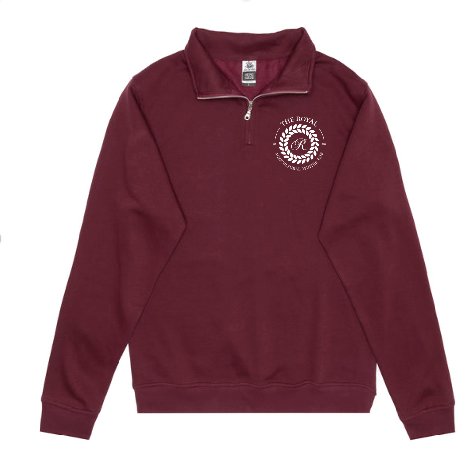 Unisex 1/4 Zip Sweatshirt Maroon – The Royal Paddock