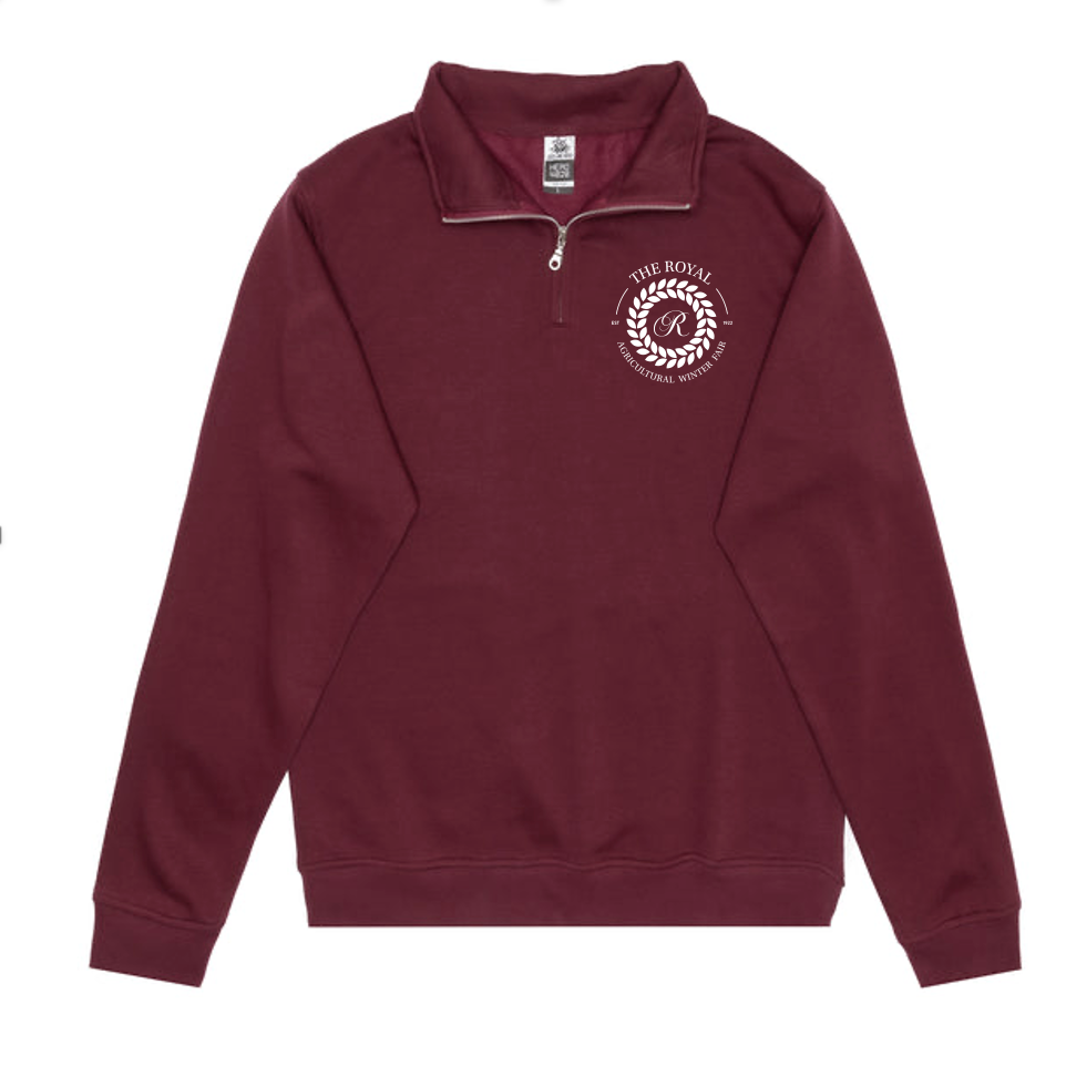 Unisex 1/4 Zip Sweatshirt Maroon